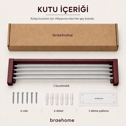 Braehome Katlanabilir Duvar Tipi Çamaşır Kurutmalığı